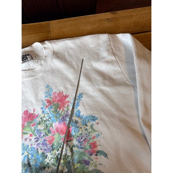 Vintage 90’s Soft As A Grape Cheverie Art Flower Crewneck Size XL - Picture 12 of 12